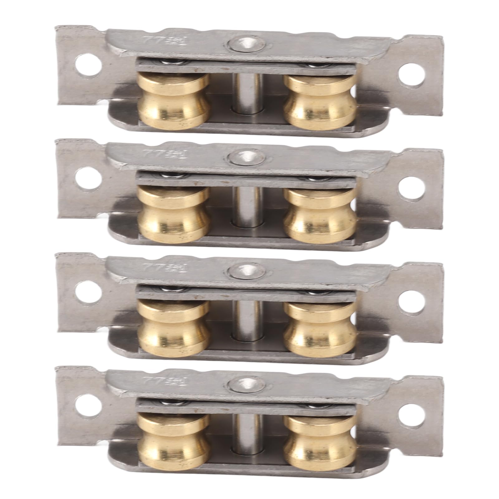 Sliding Patio Door Rollers, 4 Pack Heavy Duty Sliding Door Tandem Roller Assembly, Sliding Glass Door Rollers Replacement, Coppe Ball Wheel Bearing, Bathroom Sliding Door Pulleys (Concave Wheel)