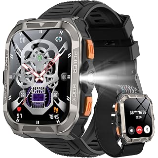 IOWODO Smartwatch de 1,91 pol com GPS, Bússola e Lanterna LED, IP67