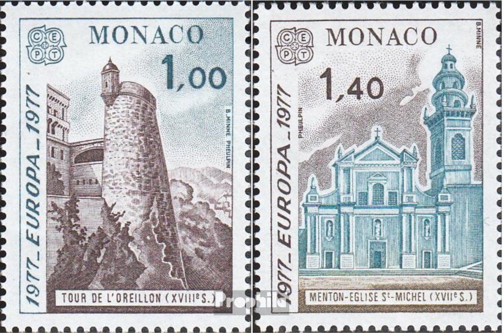 Prophila Collection Monaco 1273-1274 Komplett Postfrisch MNH – Europa 1977 Briefmarken