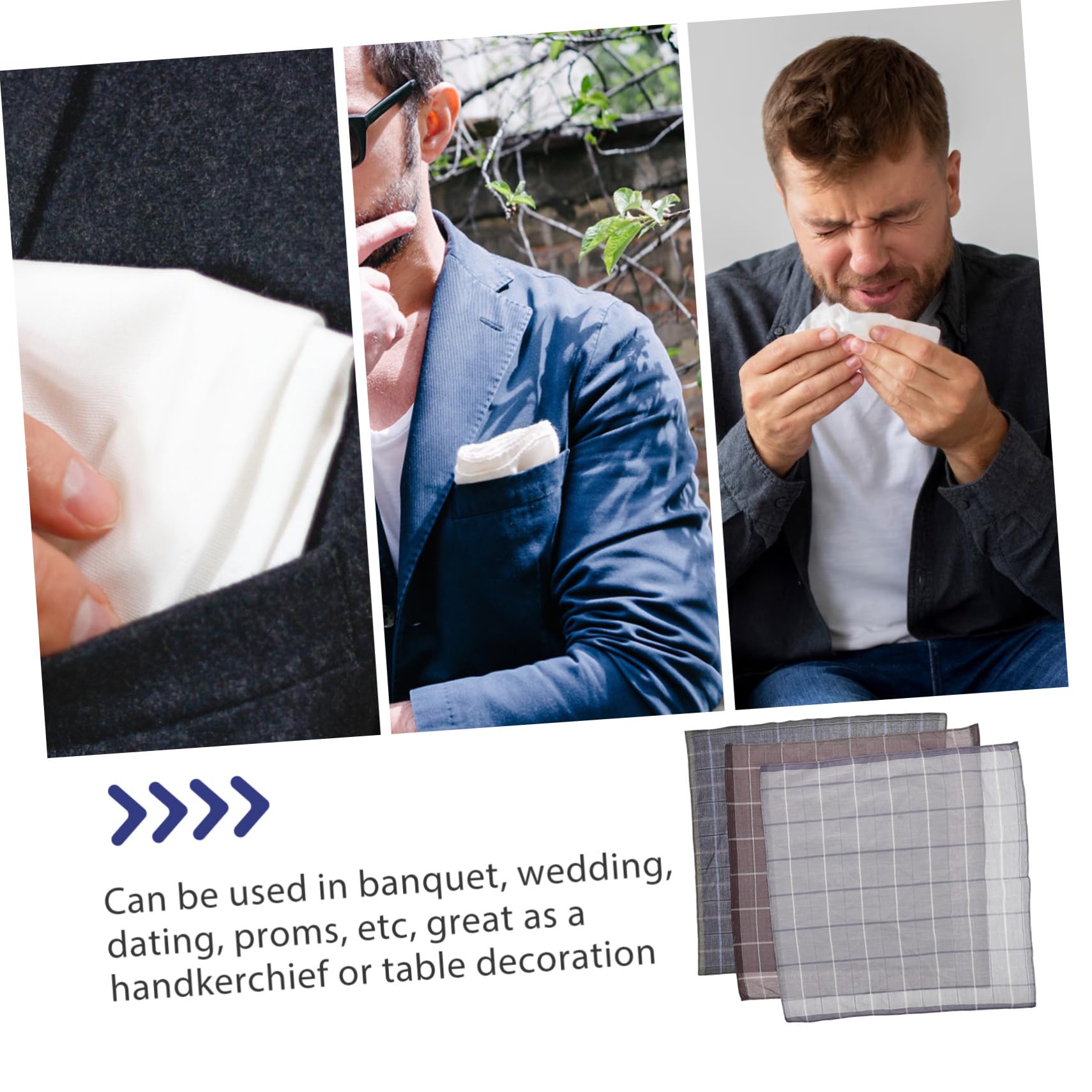 BESPORTBLE Taschentücher Herren Baumwolle Taschentuch Hochzeitstaschentücher Taschentücher Für Die Dame Brautduschengeschenk Einstecktücher Für Herren Königsblaues Bandana