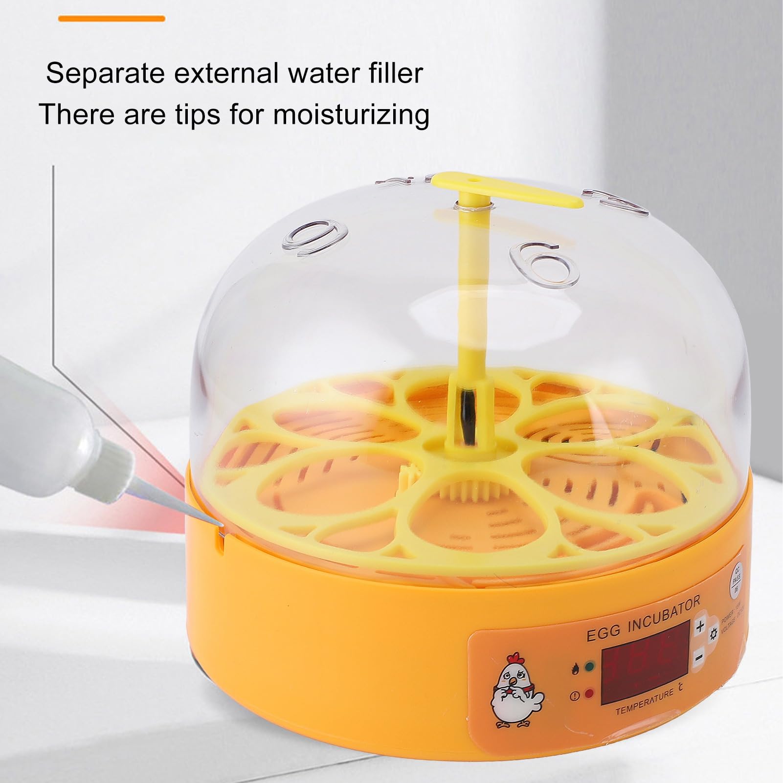 Fockety Incubatrice per 6 Uova, Macchina per la Cova delle Uova con Candeliere Intelligente con Controllo della Temperatura, Incubatrice per Galline con Giramento Uova Automatico a
