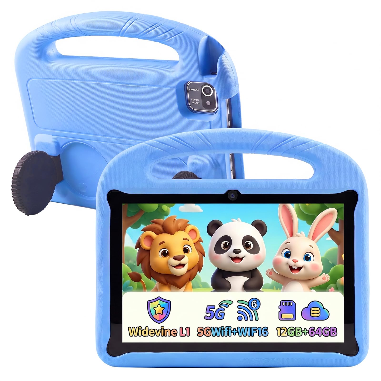Android 15 Kids Tablet 10 inch with Shockproof case,12GB(3+9 Extended) RAM + 64GB ROM,1.8…