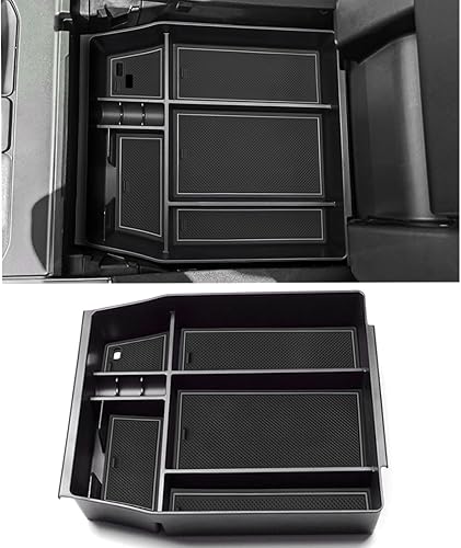Miniatura 20 de Bandeja organizadora de consola central para Ford F150 2021 2022 2022 2023 2024 Accesorios Interior Almacenamiento secundario Reposabrazos Caja
