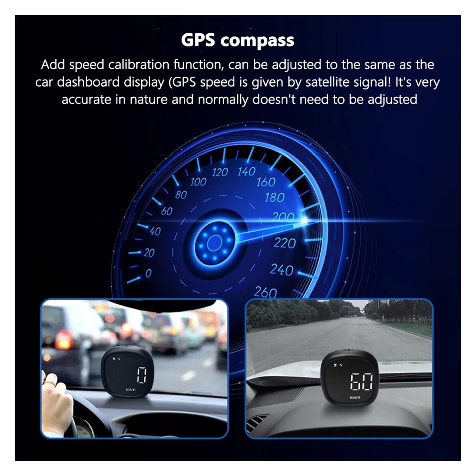 M30 GPS HUD Head Up Display Velocímetro Digital Alarma De Exceso De Velocidad Brújula Fatiga Recordatorio De Conducción Accesorios For Moto Y Coche para todos los vehículos(White)