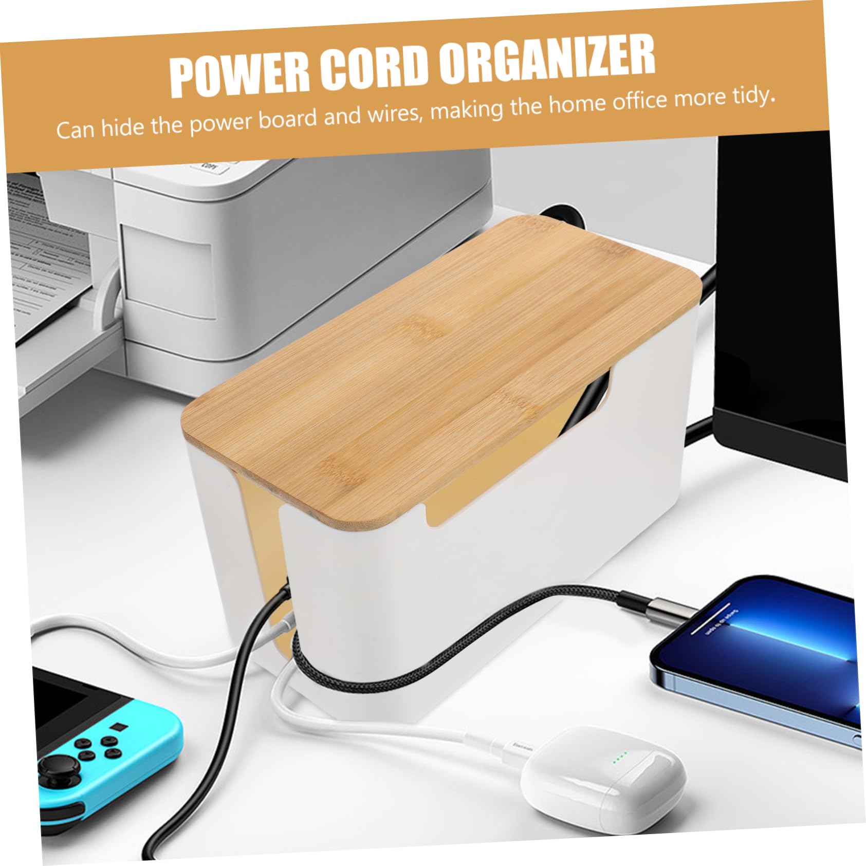 DOITOOL 2piezas Organizador De Cables Caja De Gestión Caja Organizadora Almacenamiento Compacto