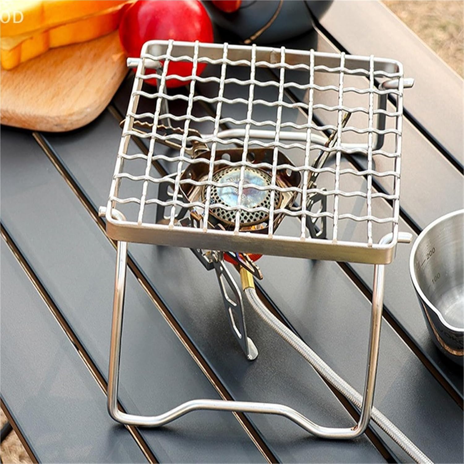 Compatible For Outdoor Stainless Steel Camping Grill Portable Foldable Mini Rack Burner Stove Stand