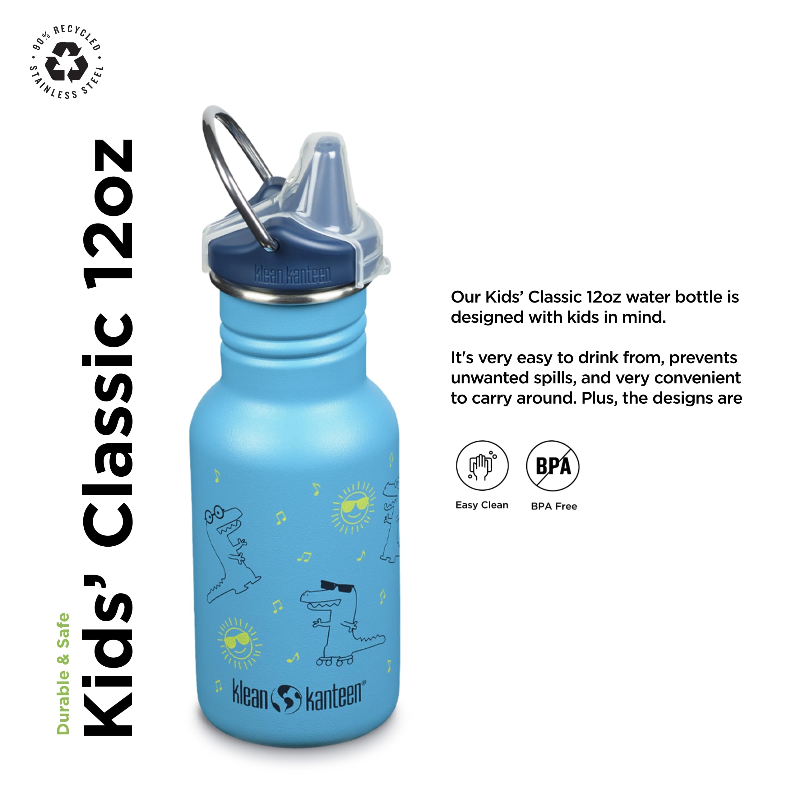 Bambini Bevande Acqua Bottiglie Trattore Pop Top Blu Taglia Unica