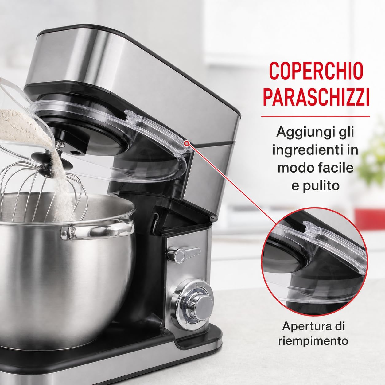 Impastatrice Planetaria Professionale 2000W con Ciotola 10L