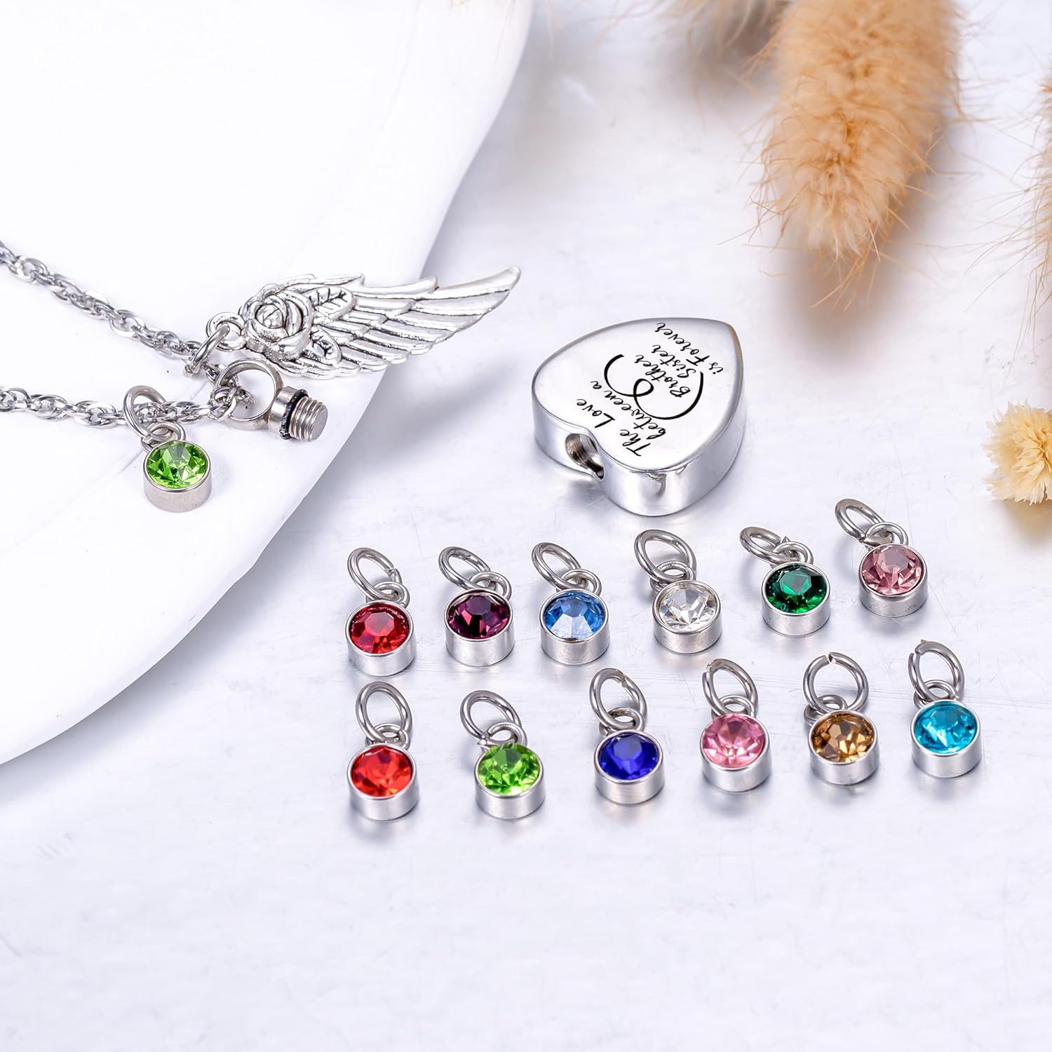 Heart Urn Necklace for Ashes Love between Family Members Cremation Memorial Jewelry Keepsake Pendant for Loss Cremation Urn Necklace Ash Holder Sympathy Gift - Image 2