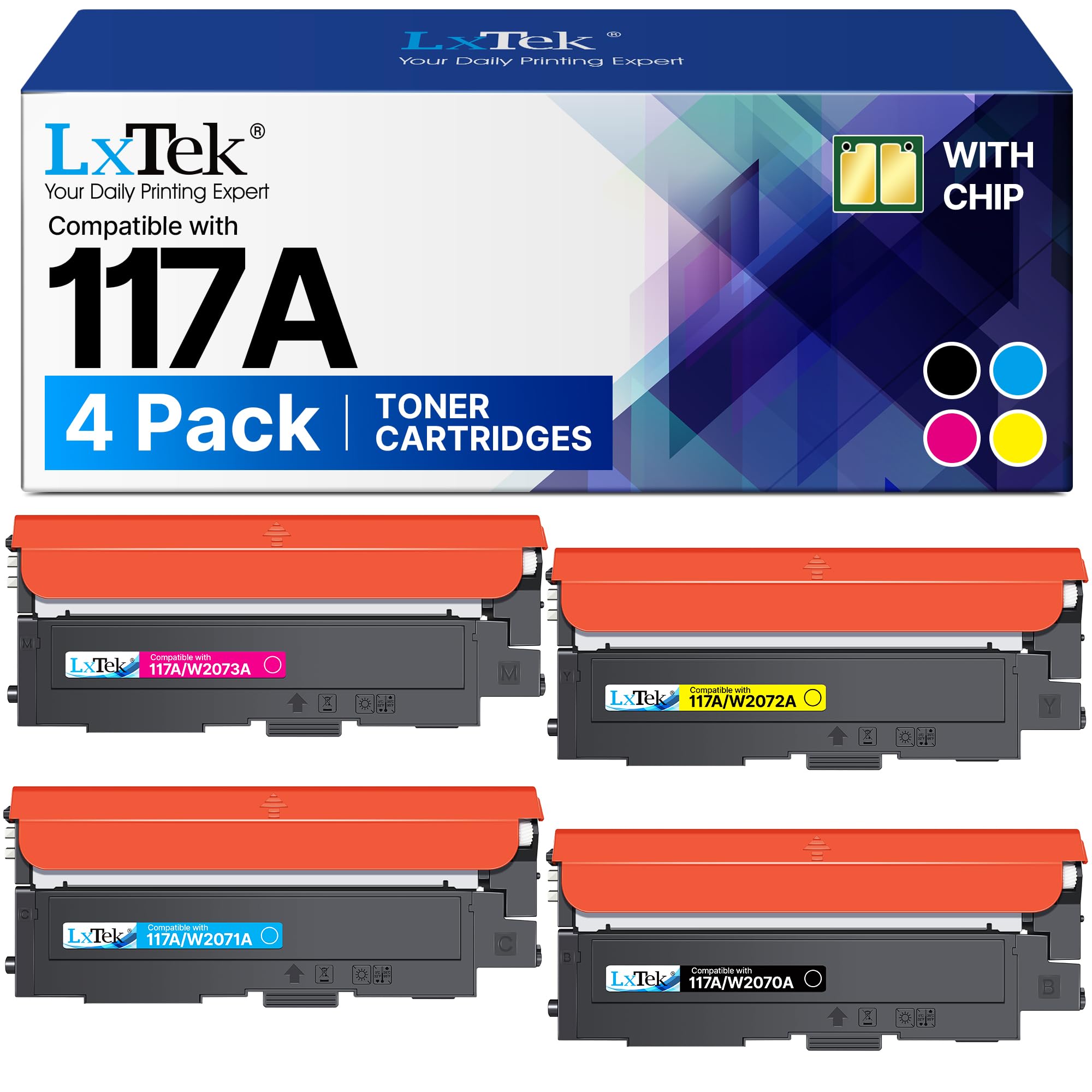 117A Toner für HP Color Laser MFP 178nwg für HP 117A Toner Set | Toner 117A für HP Color Laser MFP 178nw Toner MFP 179fwg 150nw MFP 179Fnw 150a (Schwarz Cyan Gelb Magenta)
