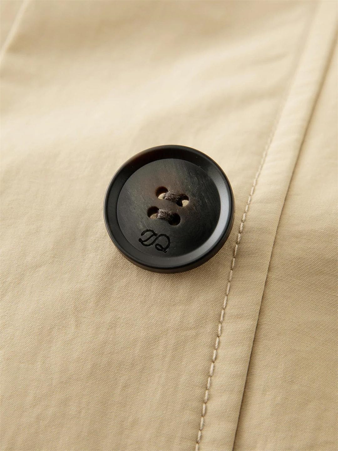 Women Spring Khaki Standing Collar Short Trench Coat