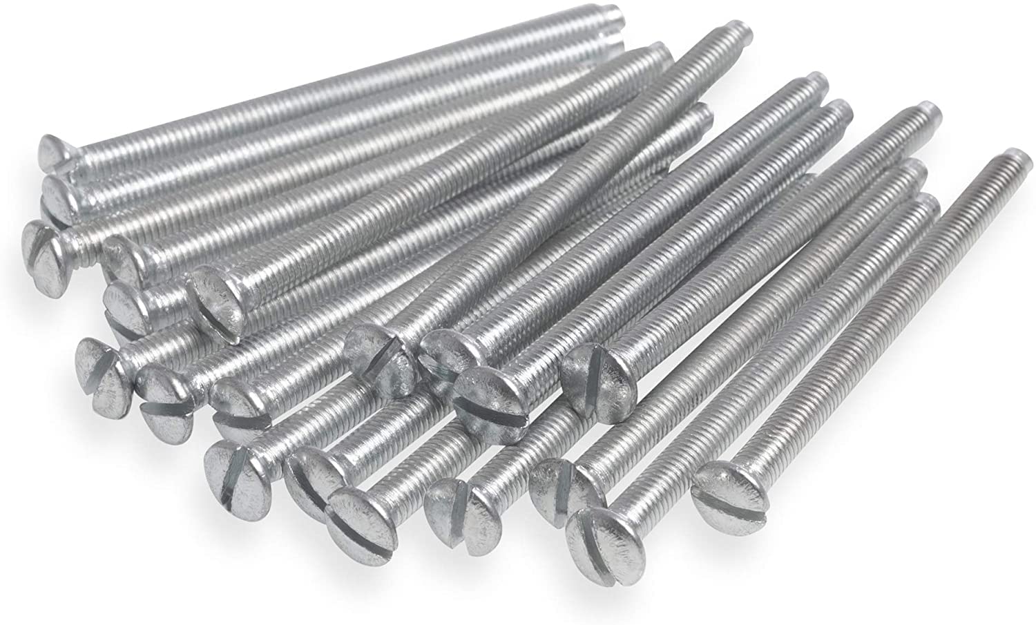 Pack of 100 M3.5 x 50mm Screws Long Electrical Machine Screw for Light Switch and Plug Sockets Steel Raised C.S.K Head Screw Slotted Head