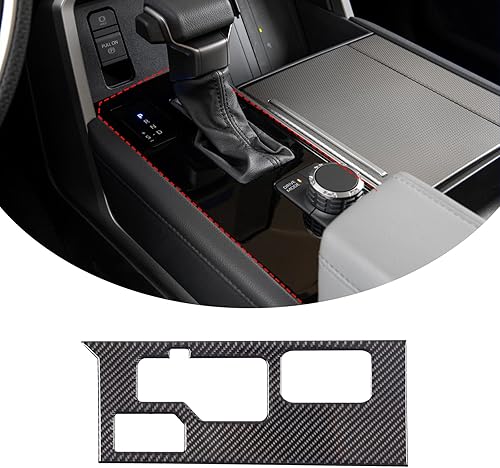 Vista 123 de Aunginsy Cubierta de panel de palanca de cambios de control central, compatible con Toyota Tundra/Sequoia 2022-2024, consola de palanca de cambios