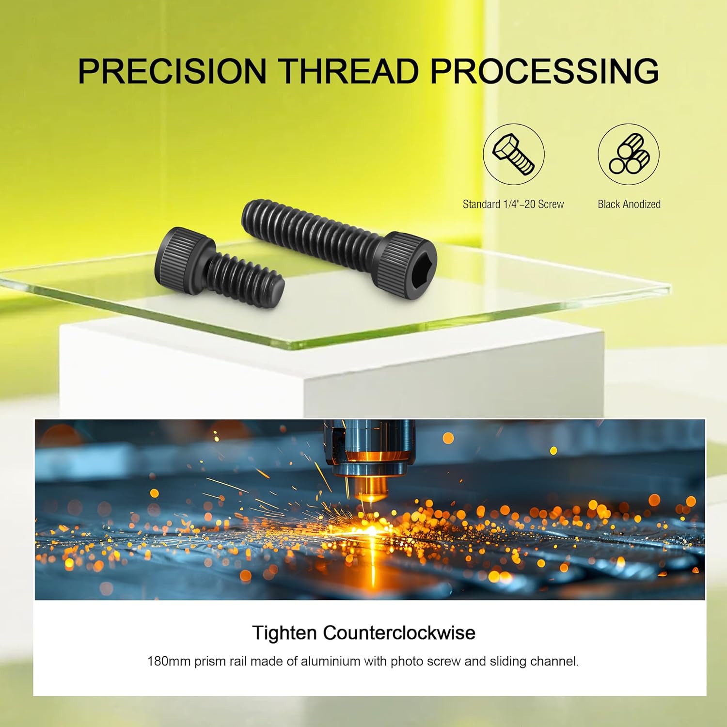 Astromania Dovetail Mounting Plate, 180mm Improve Vixen Style Dovetail Rail Plate Inlcude Screws with 1/4"-20 Photo Thread, Telescope Accessories Compatible with Astronomical Mounts & Camera Tripods