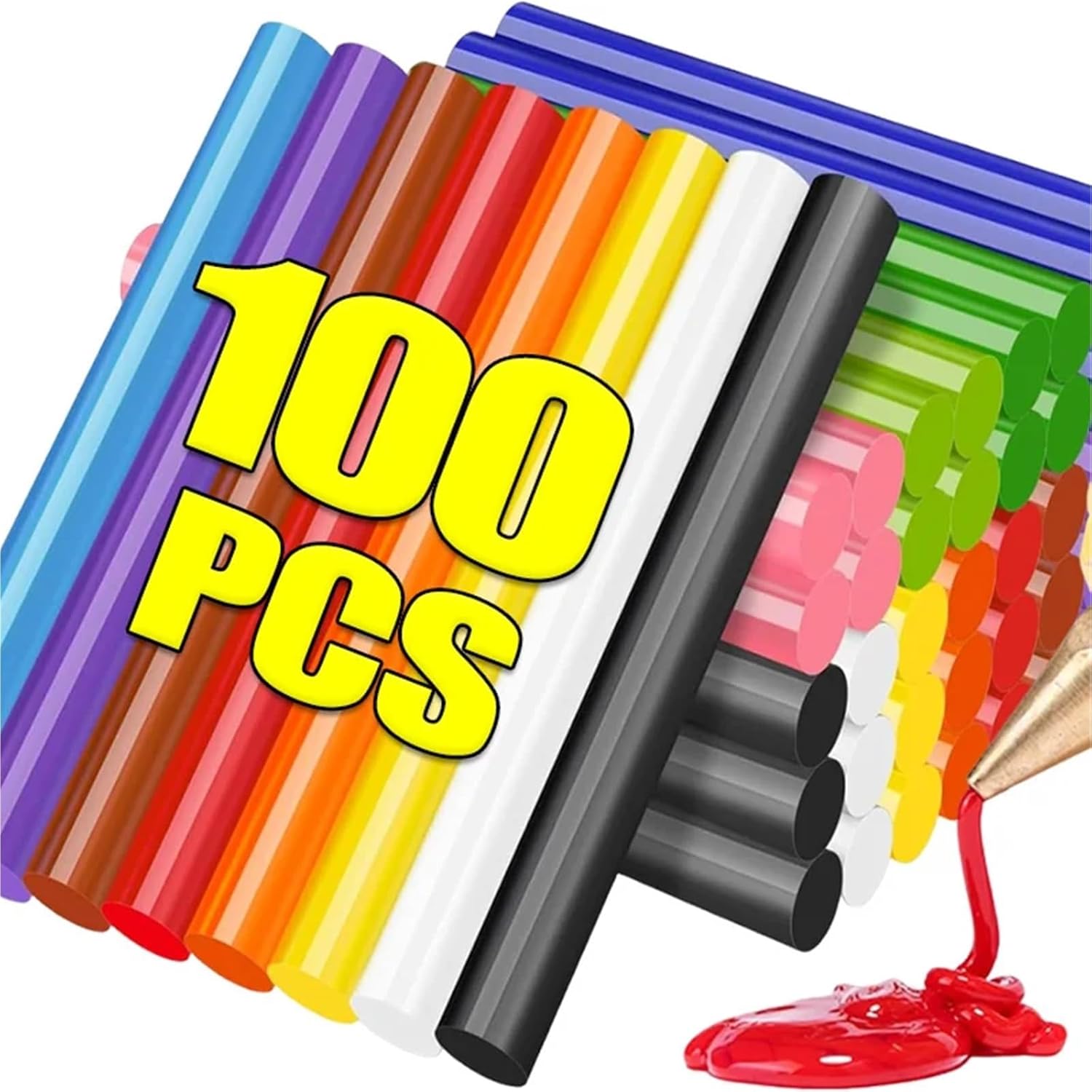 Hot Melt Glue Sticks 100pcs Multicolor Strong Viscosity Glue Car Body Dent Paintless Repair Strips Hot Melt Gun Craft Tools