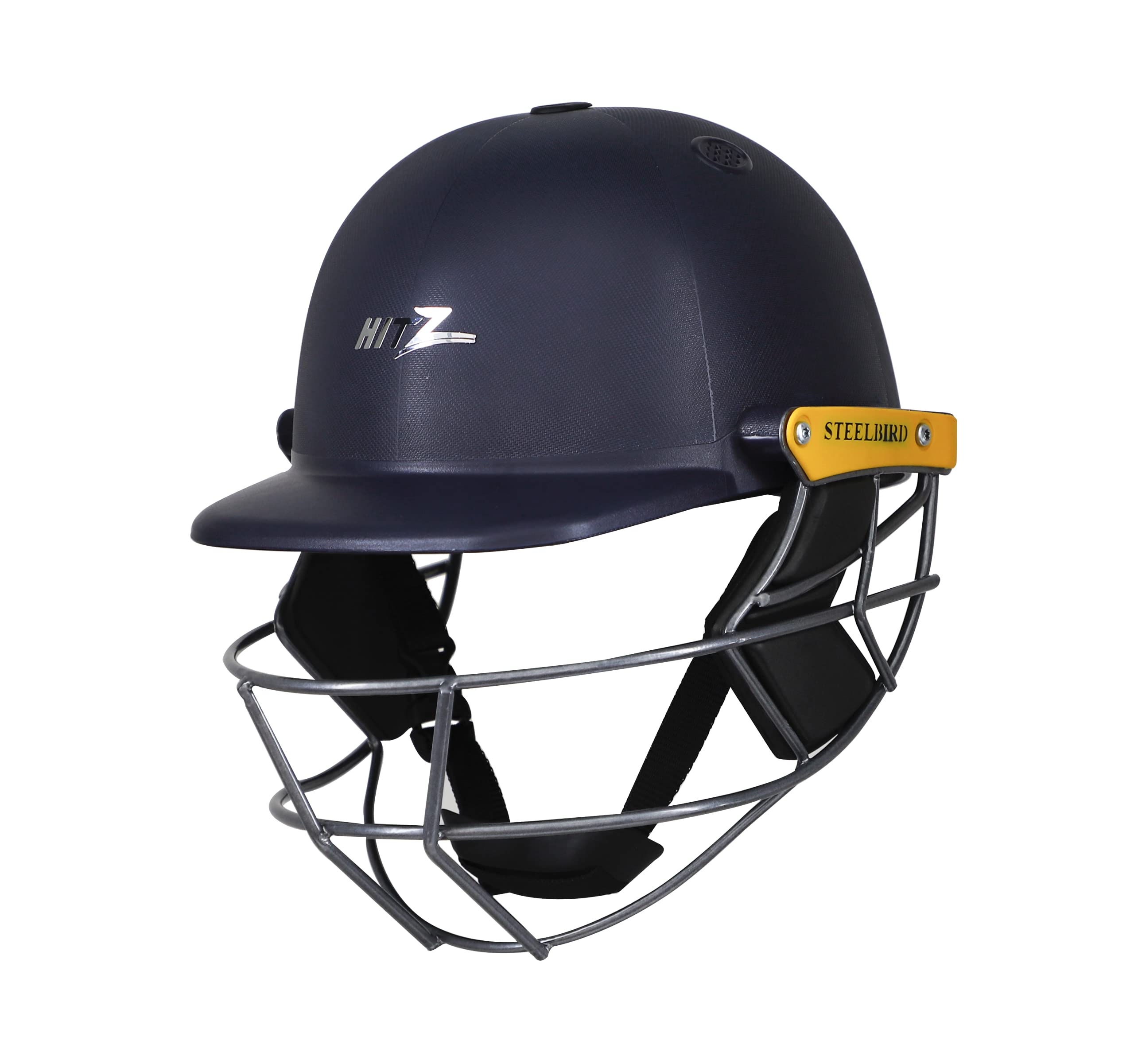 Steelbird Cricket Helmet Blue with Green Detachable/Washable Interior and Mild Steel Grill