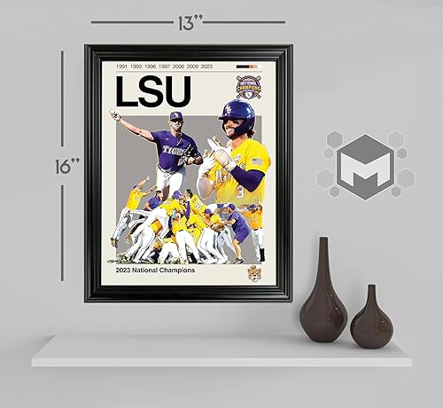 Miniatura 2 de LSU - Foto de arte deportivo enmarcada de campeones nacionales 2023 por Thomas Maxwell