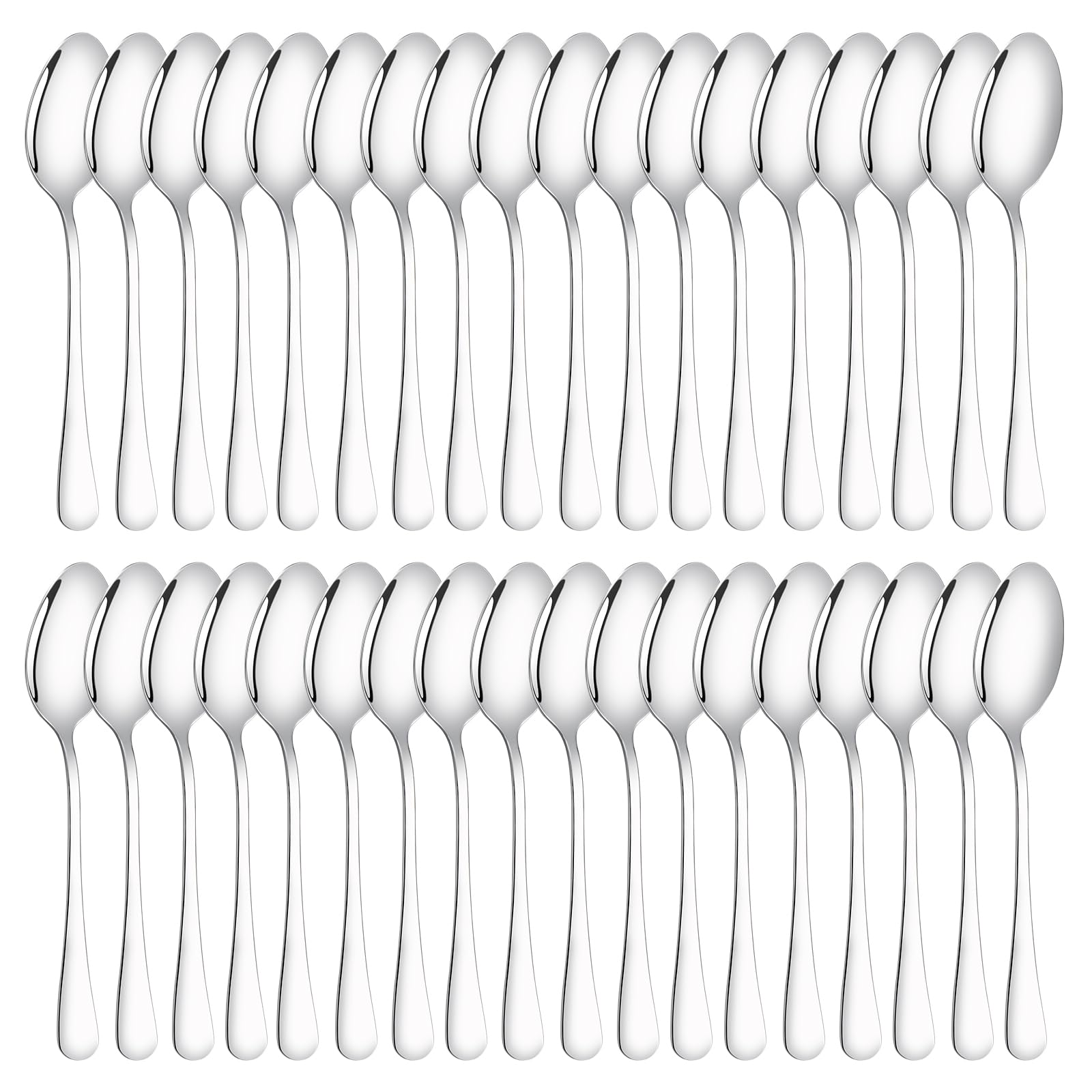 Spoons 36 Piece Stainless Steel Cutlery Dinner Spoons Set 7.32 Inchs, Dishwasher Safe, Mirror Polish, Perfect for Yogurt, Ice Cream, Soup, Desserts