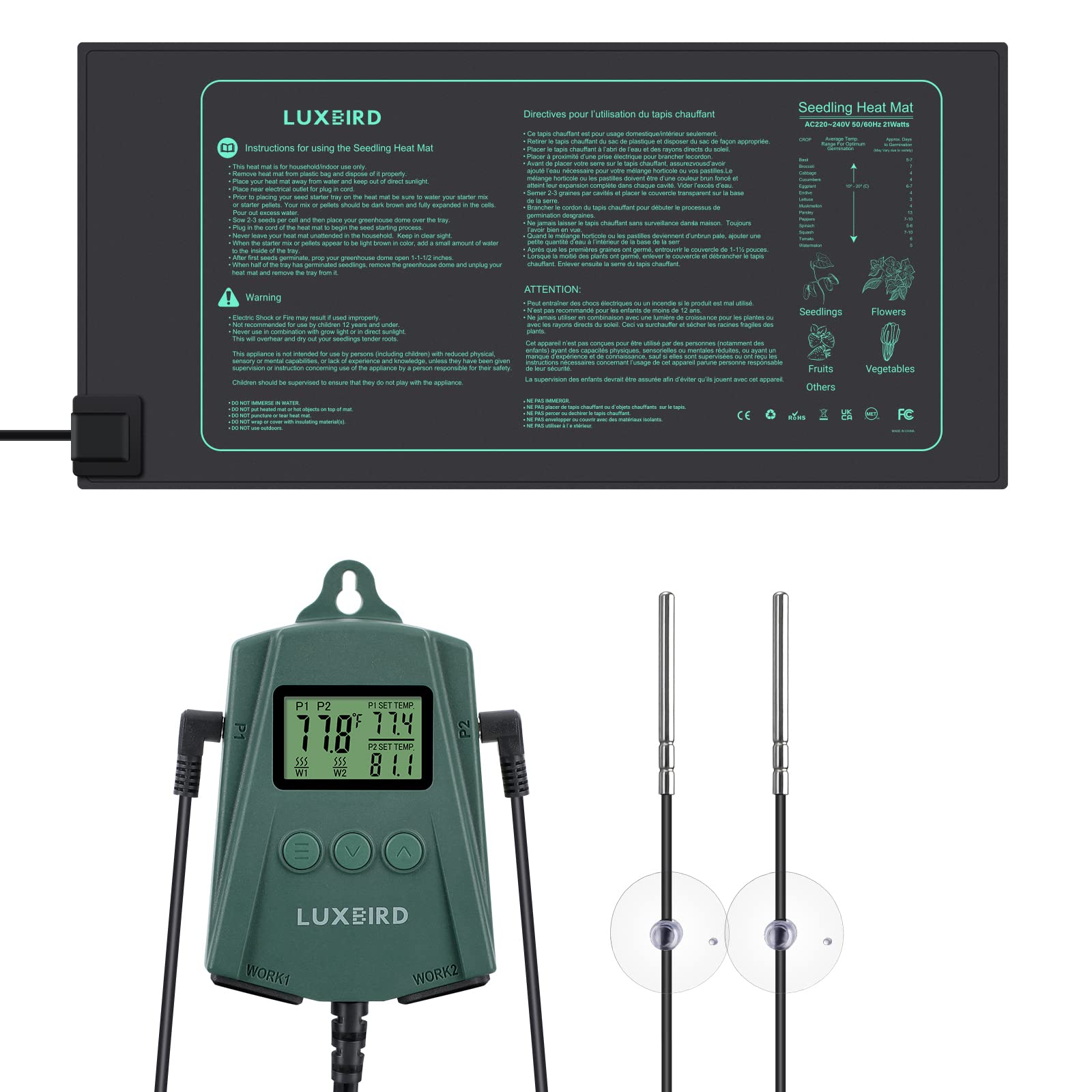 10x20 75 Seedling Heat Mat And Digital Thermostat Controller Combo
