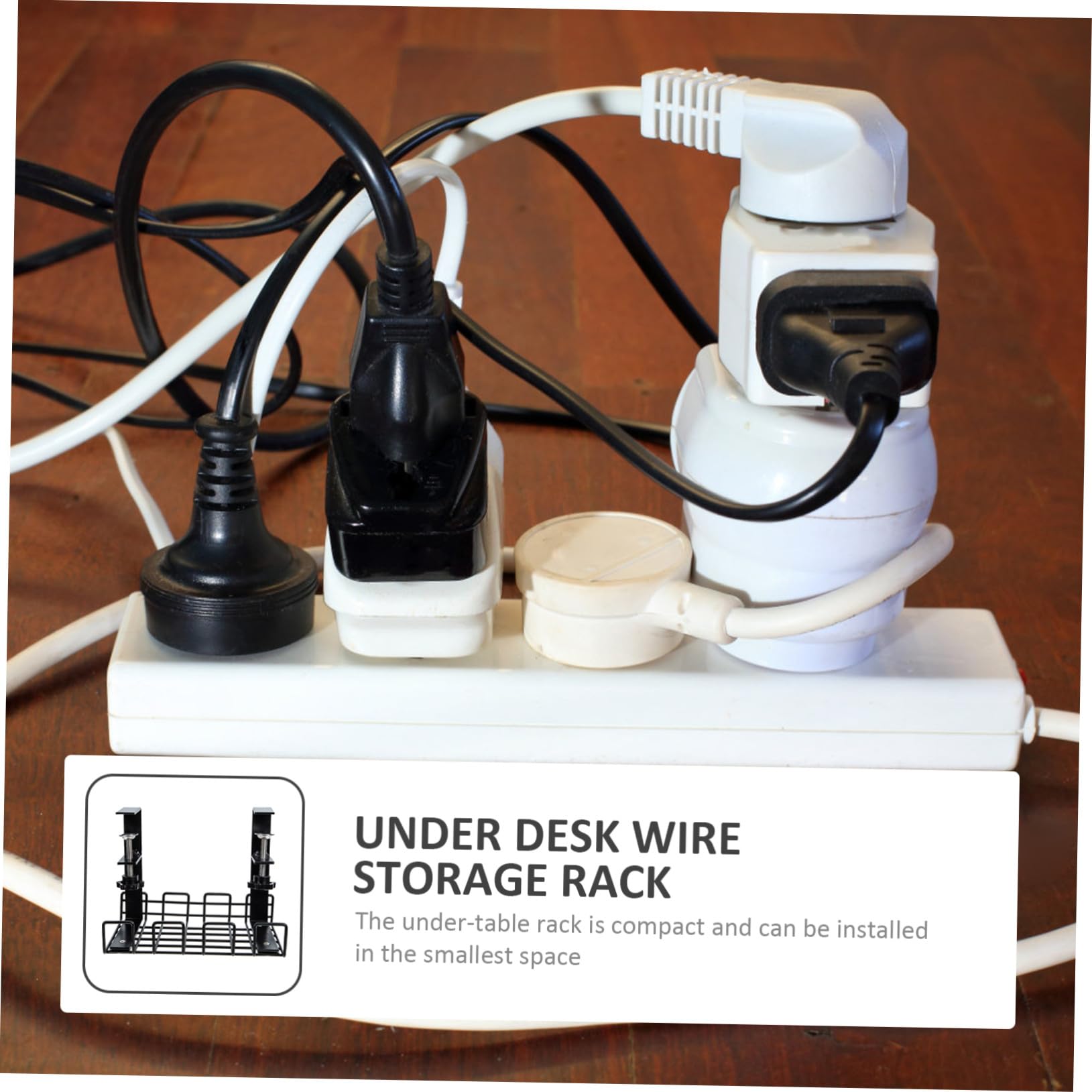 UKCOCO Estante De Almacenamiento De Alambre para Cables Organizador De Cables Debajo del Escritorio De Alambre Hogar Oficina