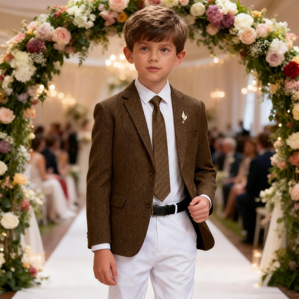 レトロ ツイード ボーイズ ブレザー ヘリンボーン スポーツ コート スーツ クラシック キッズ ジャケット 男の子 ウェディング