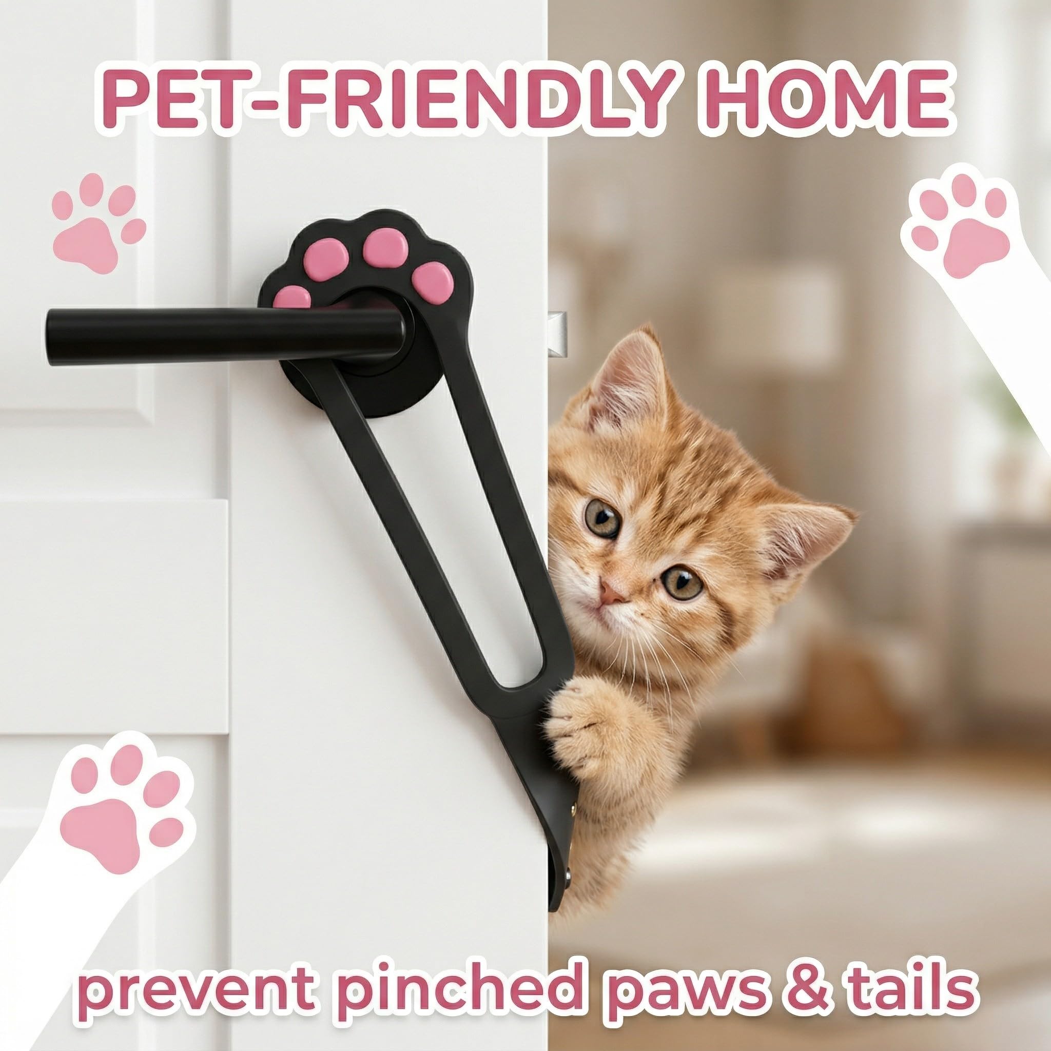 4 Pezzi Chiusura Porta Gatto, Fermo Porta per Cani Serratura Porta Animali Serratura Porta Staffa Alternative,lascia entrare i gatti e tiene fuori i cani