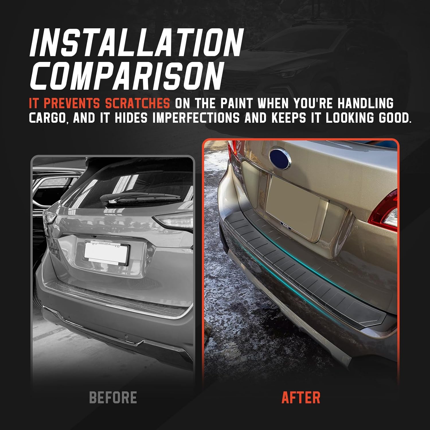 Rear Bumper Protector Guard for Subaru Outback 2021 2022 2023 2024 Trim Cover Scratch Resistant Trunk Door Entry Guards.