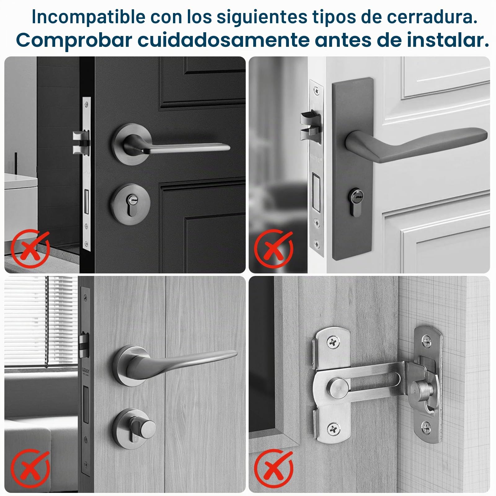 FITNATE Cerradura inteligente de puerta con huella dactilar, palanca de entrada sin llave con aplicación, tarjeta IC, código, llave y desbloqueo biométrico para dormitorio, hogar, hotel, oficina