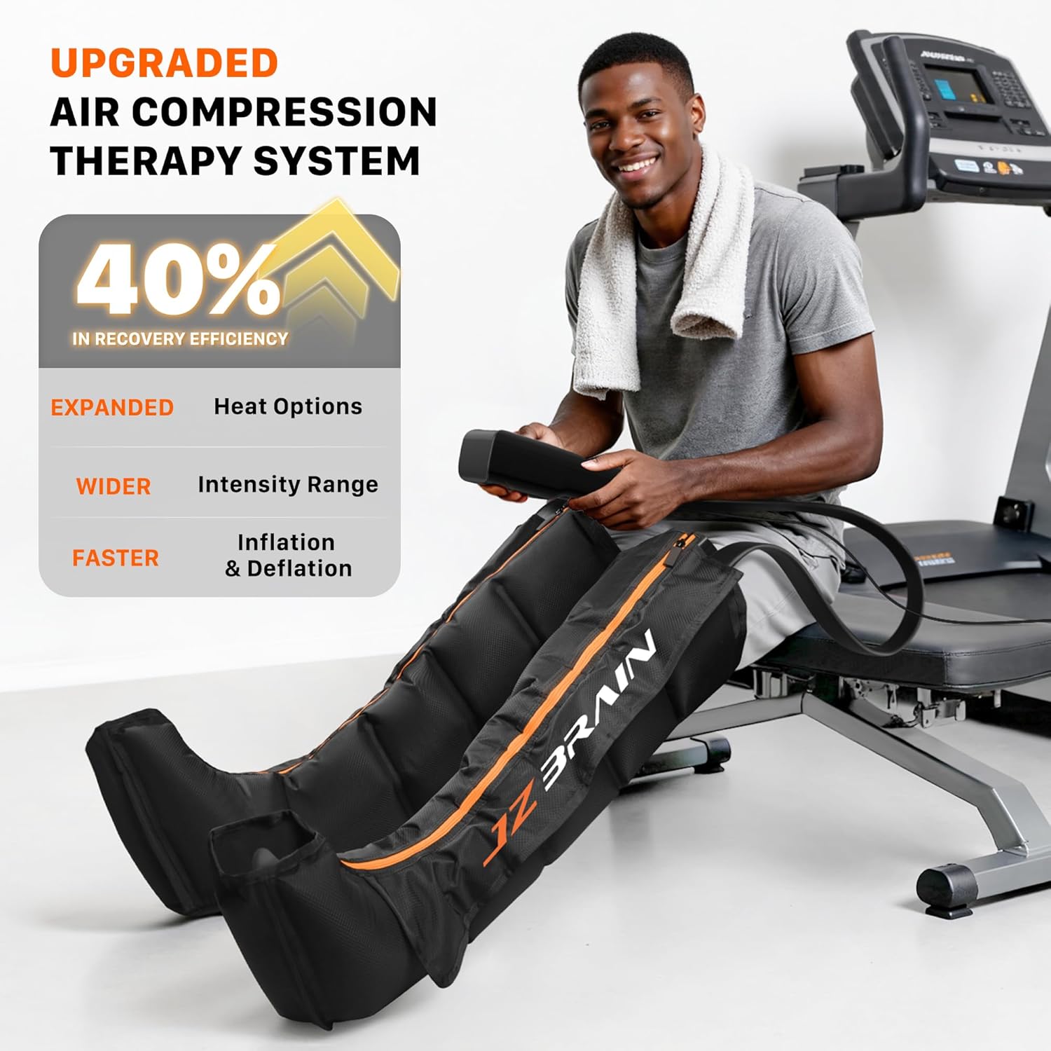 Air Compression Leg Recovery Boots : Sequential Full Leg Compression Massager System for Muscle Relaxation & Relief - 11 Intensity 6 Modes 3 Heat for Athletes & Gym (Large) - Image 2