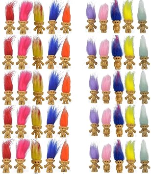 50PCS Mini Troll Dolls, PVC Vintage Troll Doll Mini Action Figures 1.2" | Cake Toppers Chromatic Adorable Cute Little Guys Collection, School Project, Arts Crafts, Party Favors