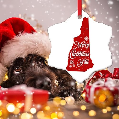 Miniatura 4 de New Hampshire Christmas Ornaments for Tree Merry Christmas YAll Xmas Tree Decorations USA State Porcelain Ceramic Christmas Ornament to Firends