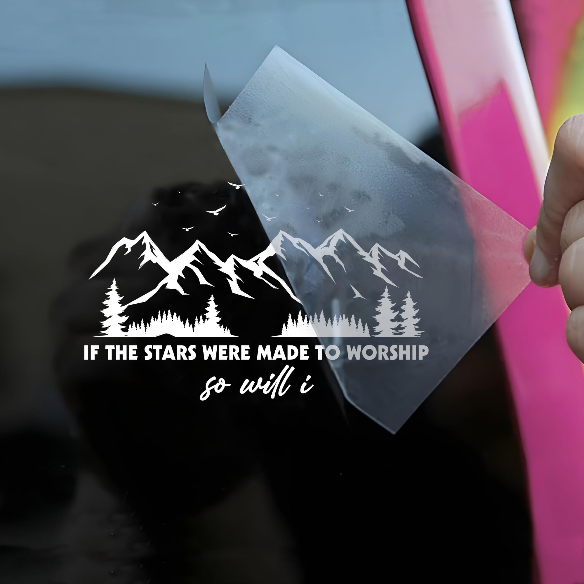 'If The Stars were Made to Worship' naklejka samochodowa zabawna góra chrześcijańska religijna biblia humor akcesoria do okien samochodowych afirmacje winyl wodoodporna 15 cm naklejka na zderzak