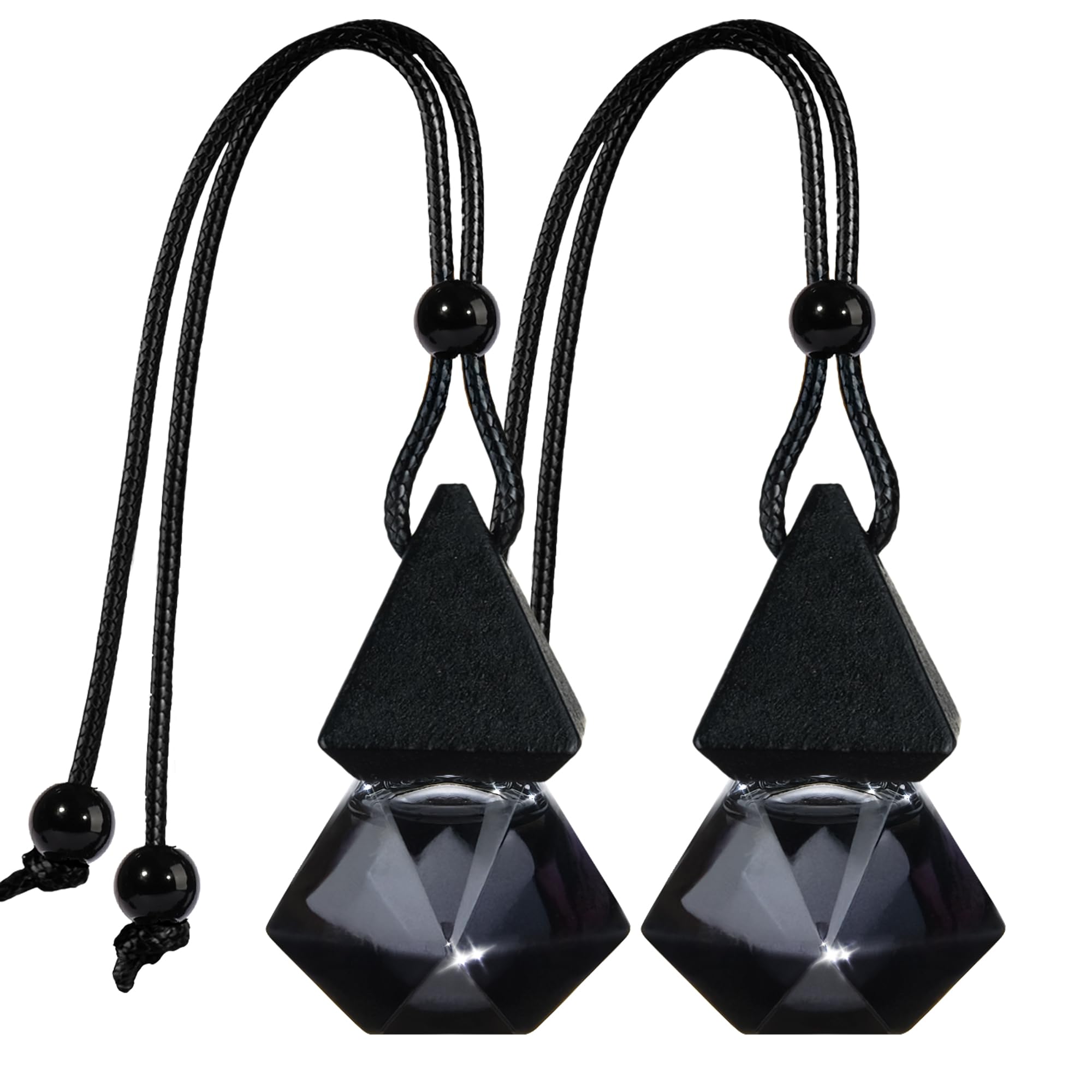 Luxury Perfume Scented Car Air Freshener for Summer - Hanging Essential Oil Diffuser with 90-Day Long-Lasting Fragrance, Non-Toxic &amp; Eco, Premium Gift for Men/Women(Pure white linen Scent, 2 x 8ml)