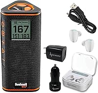 Vista 5 de Wearable4U - Altavoz Bluetooth Bushnell Wingman View Golf GPS con auriculares Ultimate Black y paquete de cargadores de pared y coche
