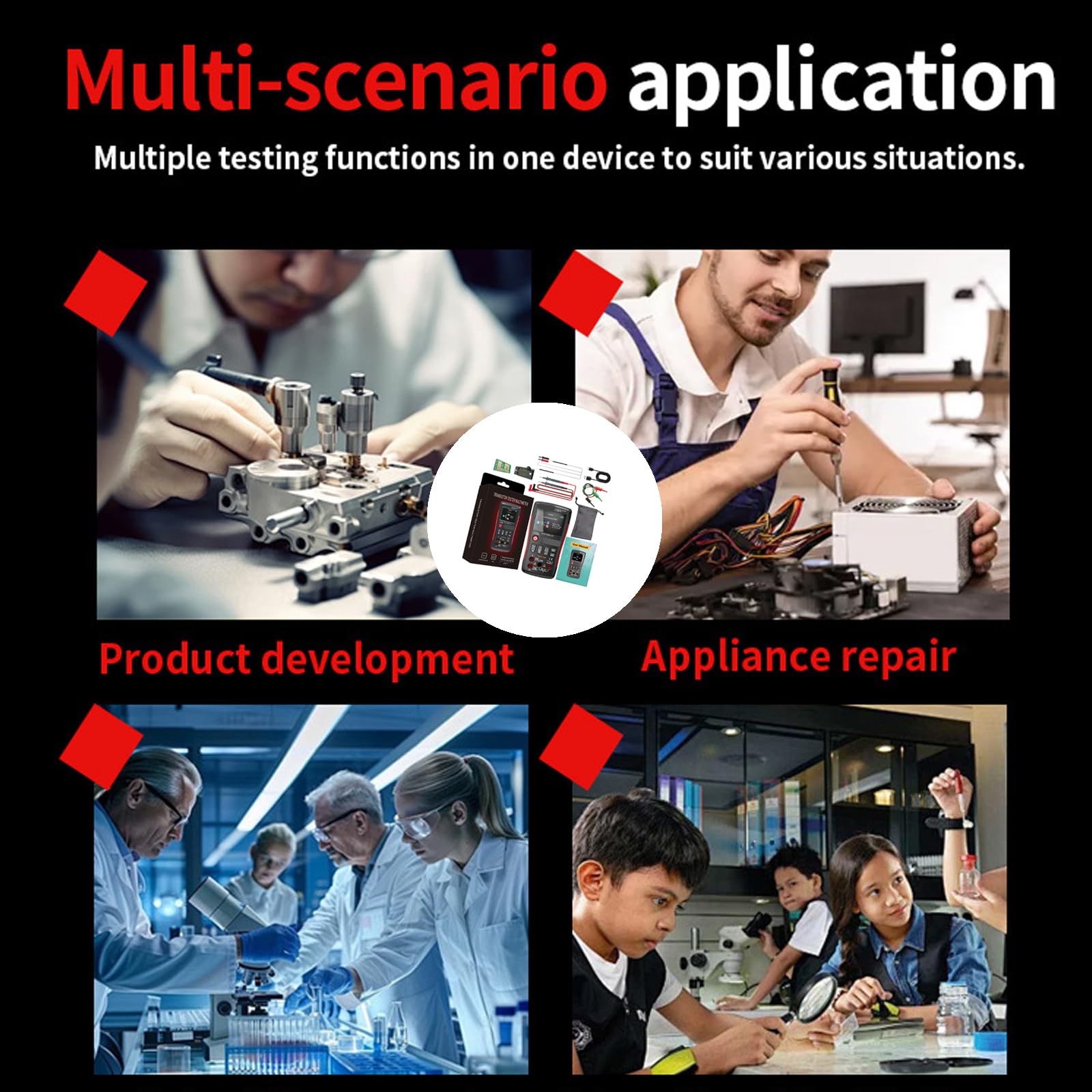Analizadores de transistores de mano multímetro con actualizaciones de firmware USB para uso en laboratorio, probador de multímetro digital