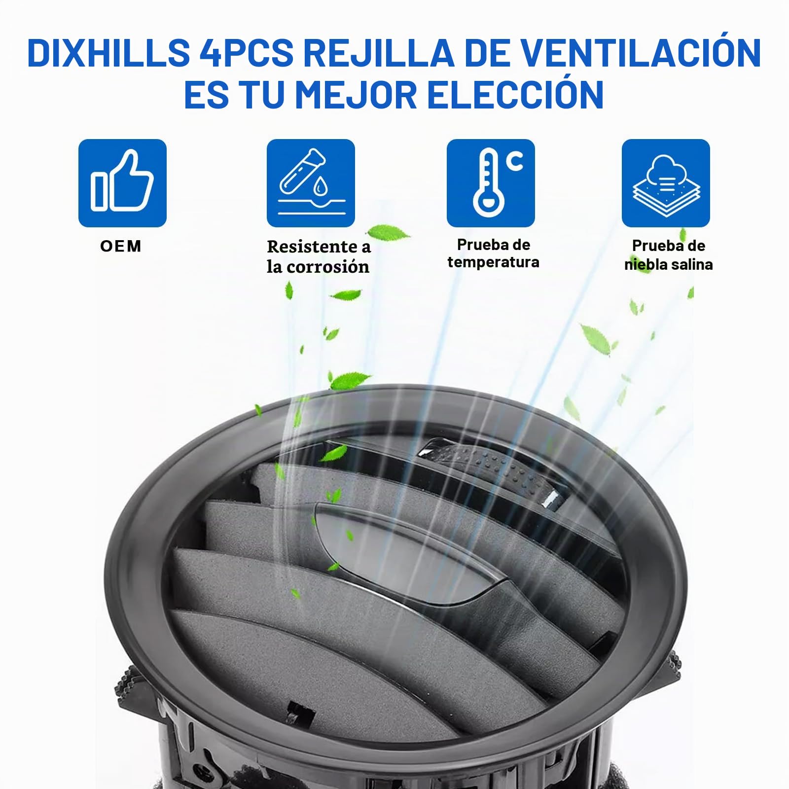 4 Piezas Tapas De Rejilla De Ventilación Boquilla De Aire Boquillas De Ventilación Rejilla Cromada Compatible con Opel Adam Corsa D MK3 Reemplazo para 13417363 2201099 13363314