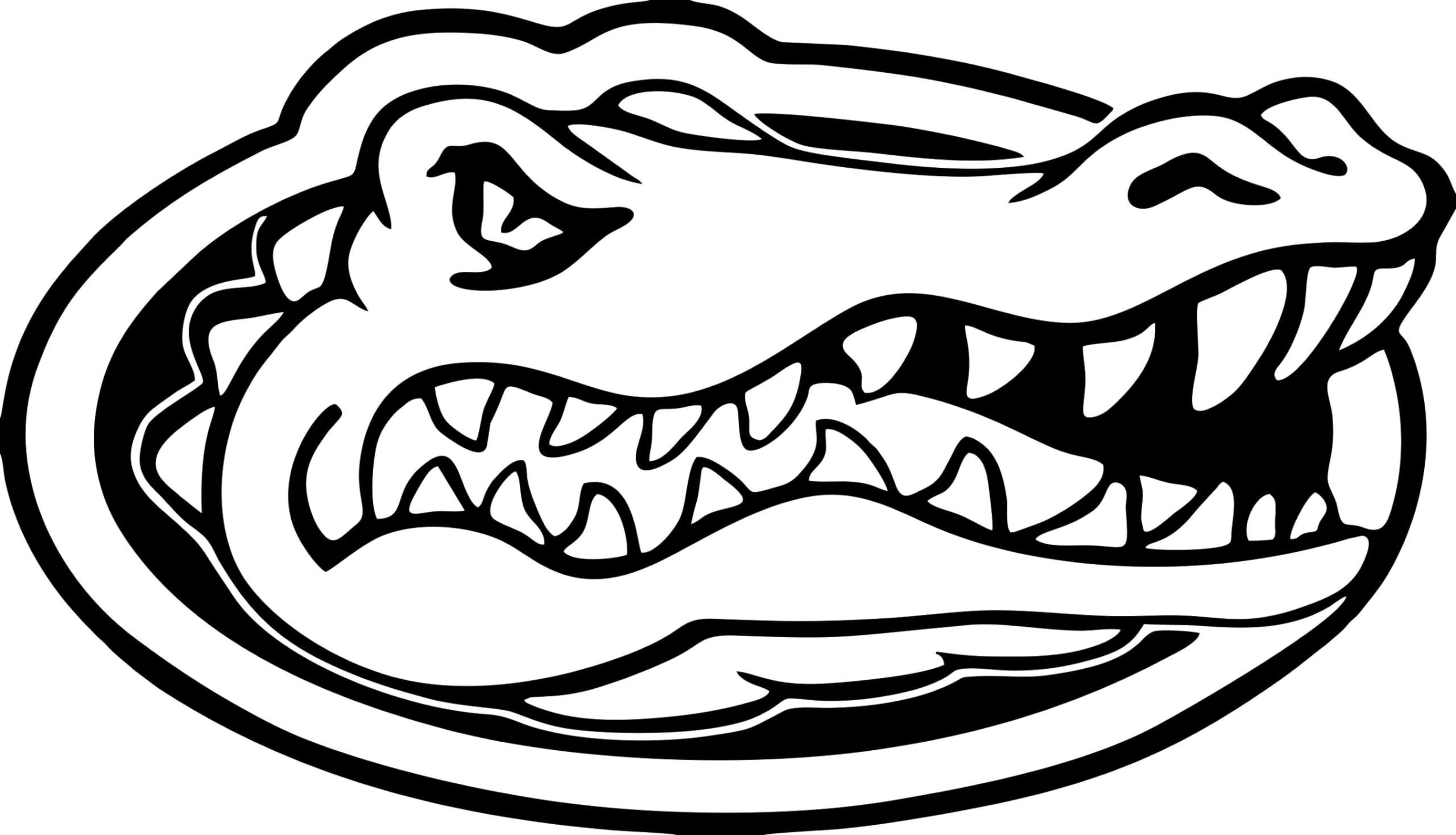 Florida Gators Logo Car Window Vinyl Decal Sticker 6" Wide (Color: White)
