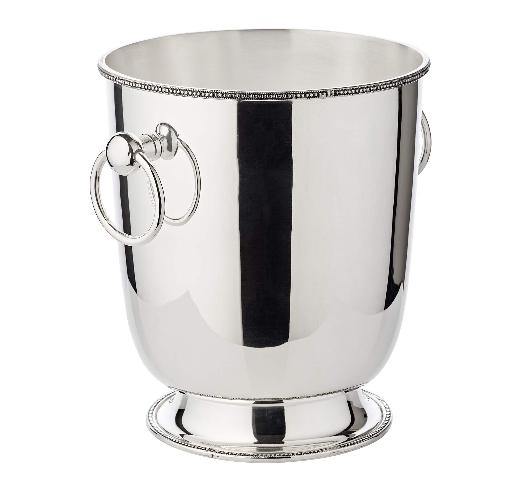 EDZARD Champanera Perla (H 22 cm, Ø 18 cm), plateada gruesa, de doble pared, con asas, para 1 botella – enfriador de vino, enfriador de botellas, cubitera