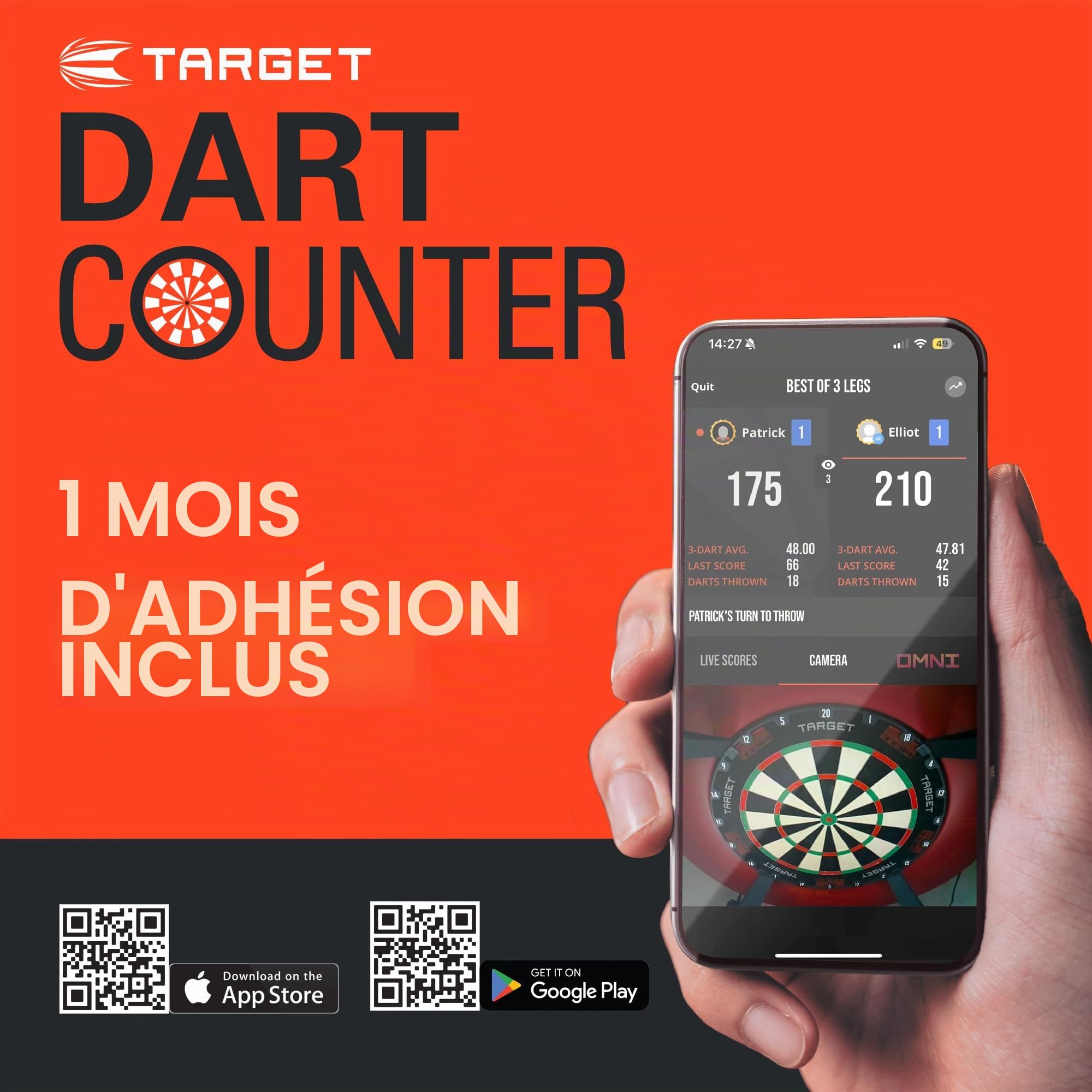 Target Darts Josh Rock Gen 1 Steel Tip Swiss Point Darts, 90% Tungsten Darts, Generation 1, 22G/23G/24G/25G | Jeu de fléchettes à Pointe en Acier, fléchettes de Joueur avec Pointes Swiss Storm Nano