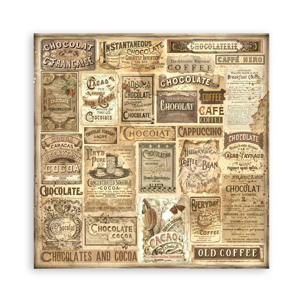 Scrapbooking Pad 22 sheets cm 30,5x30,5 (12"x12") Single face - Coffee and Chocolate