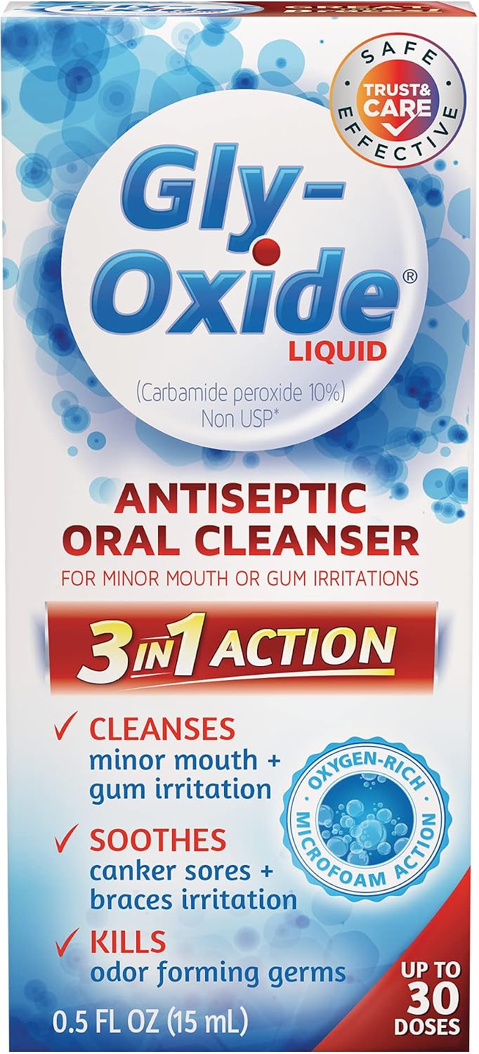 Gly-Oxide Alcohol-Free Antiseptic Mouth Sore Rinse, 0.5 oz