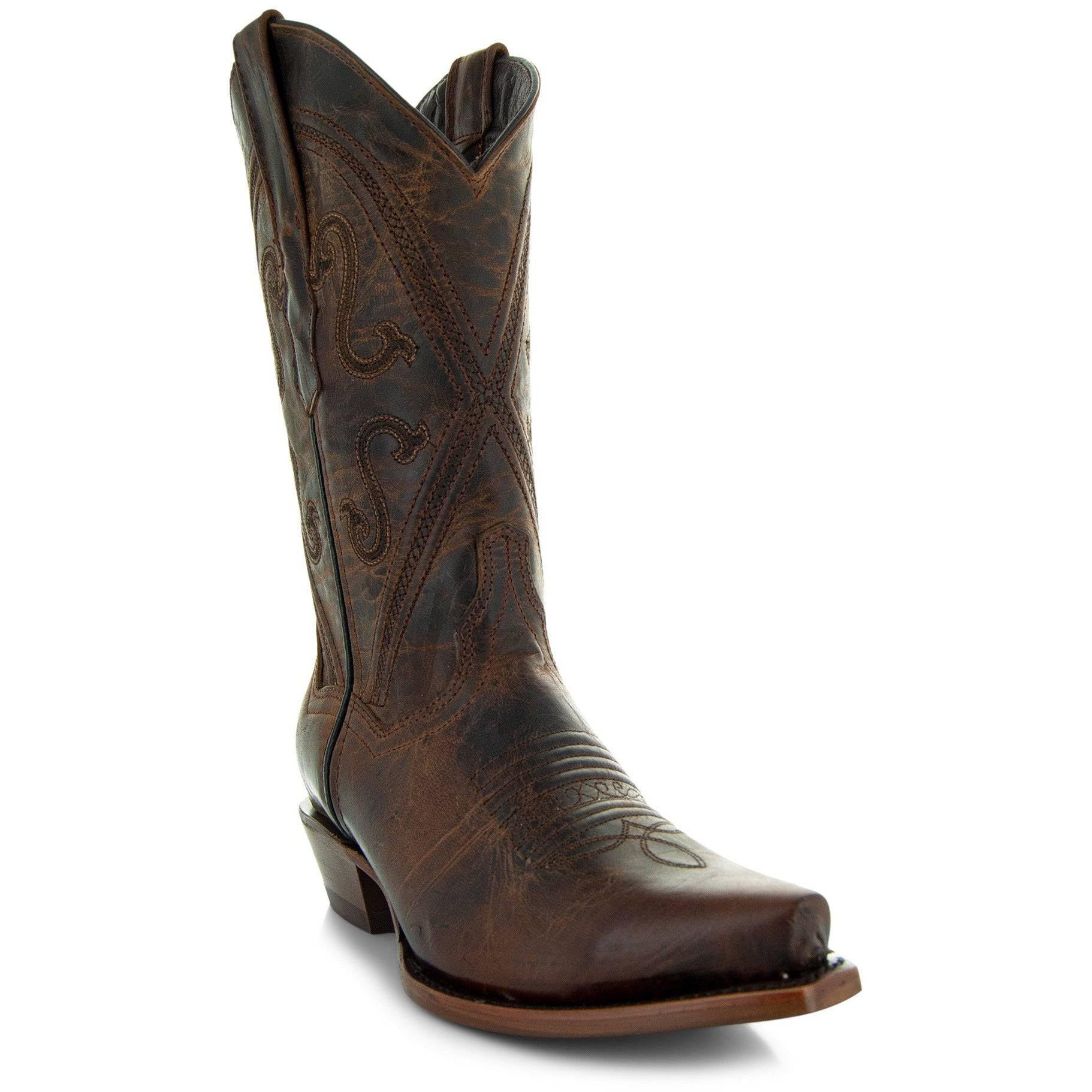 Soto Boots Women's Cheyenne Leather Snipped Toe Cowgirl Boots, Genuine Leather Handcrafted Cowboy Boots For Women M50041