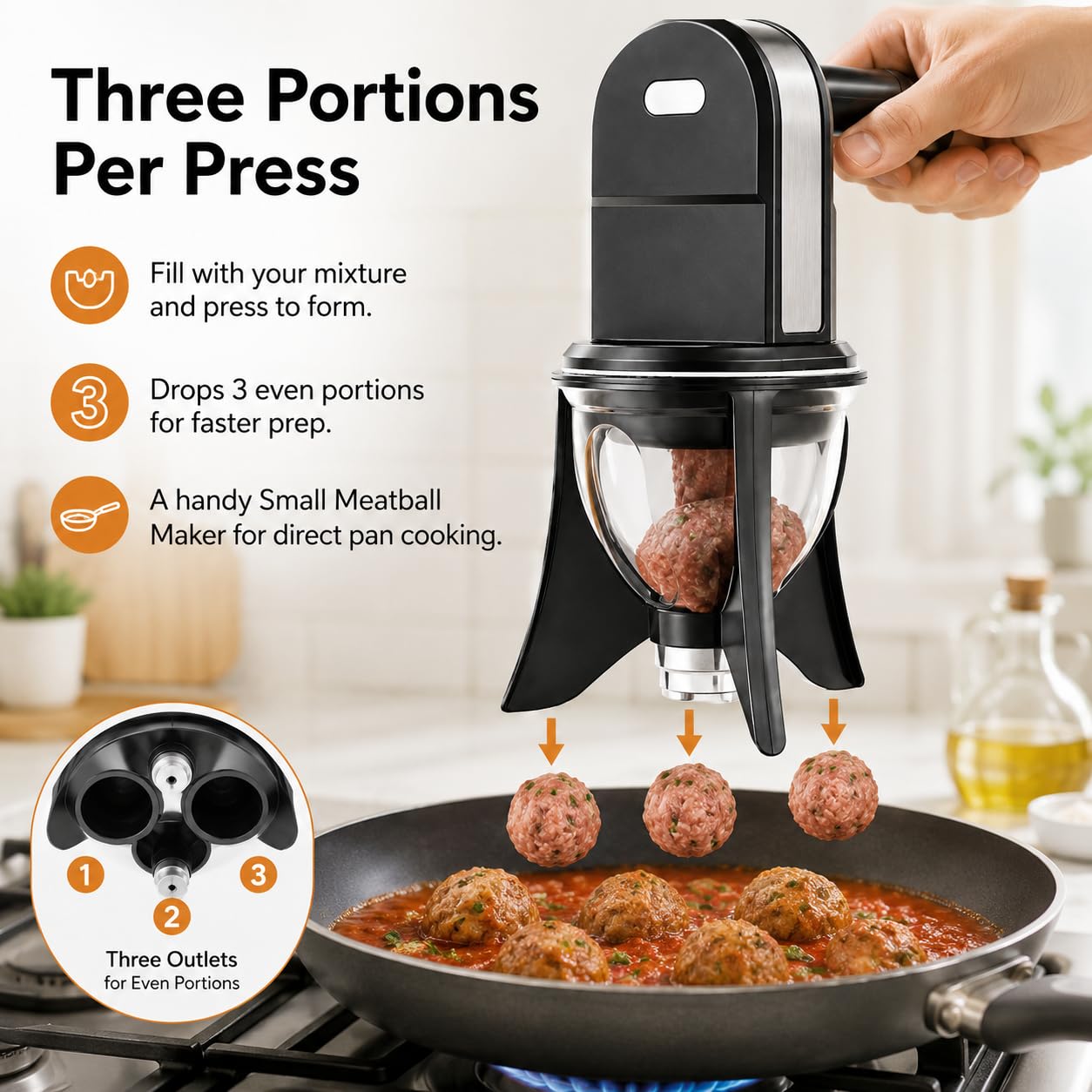 Macchina Automatica per Gnocchi Dolci, 80 W, Forma 3 porzioni alla Volta