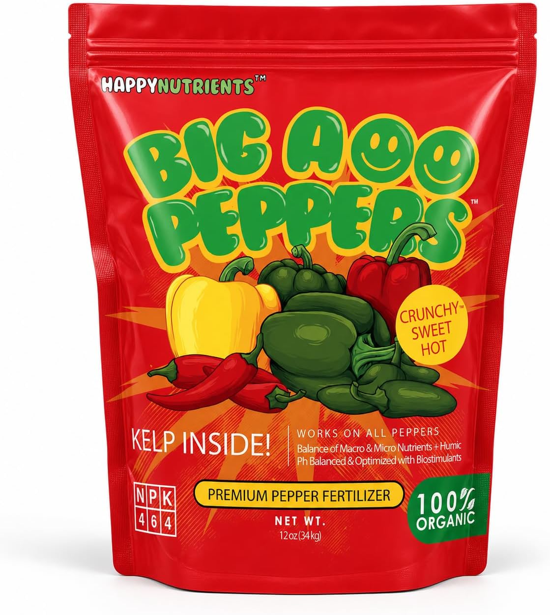 Big A Pepper Fertilizer โ 12 oz Premium Organic Fertilizer for Peppers โ Organic Plant Food for Garden โ Gardening Nutrients for Crispy and Delicious Veggies of All Types