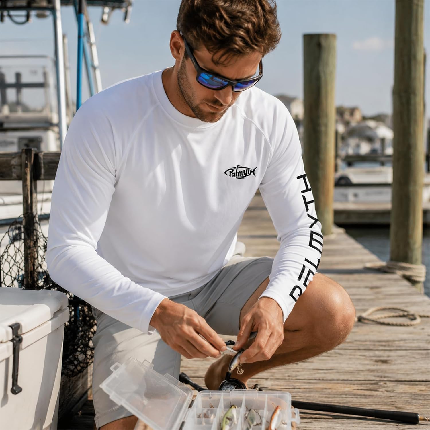 Palmyth Fishing Shirts for Men Long Sleeve UPF 50+ Sun Protection Tee image 3
