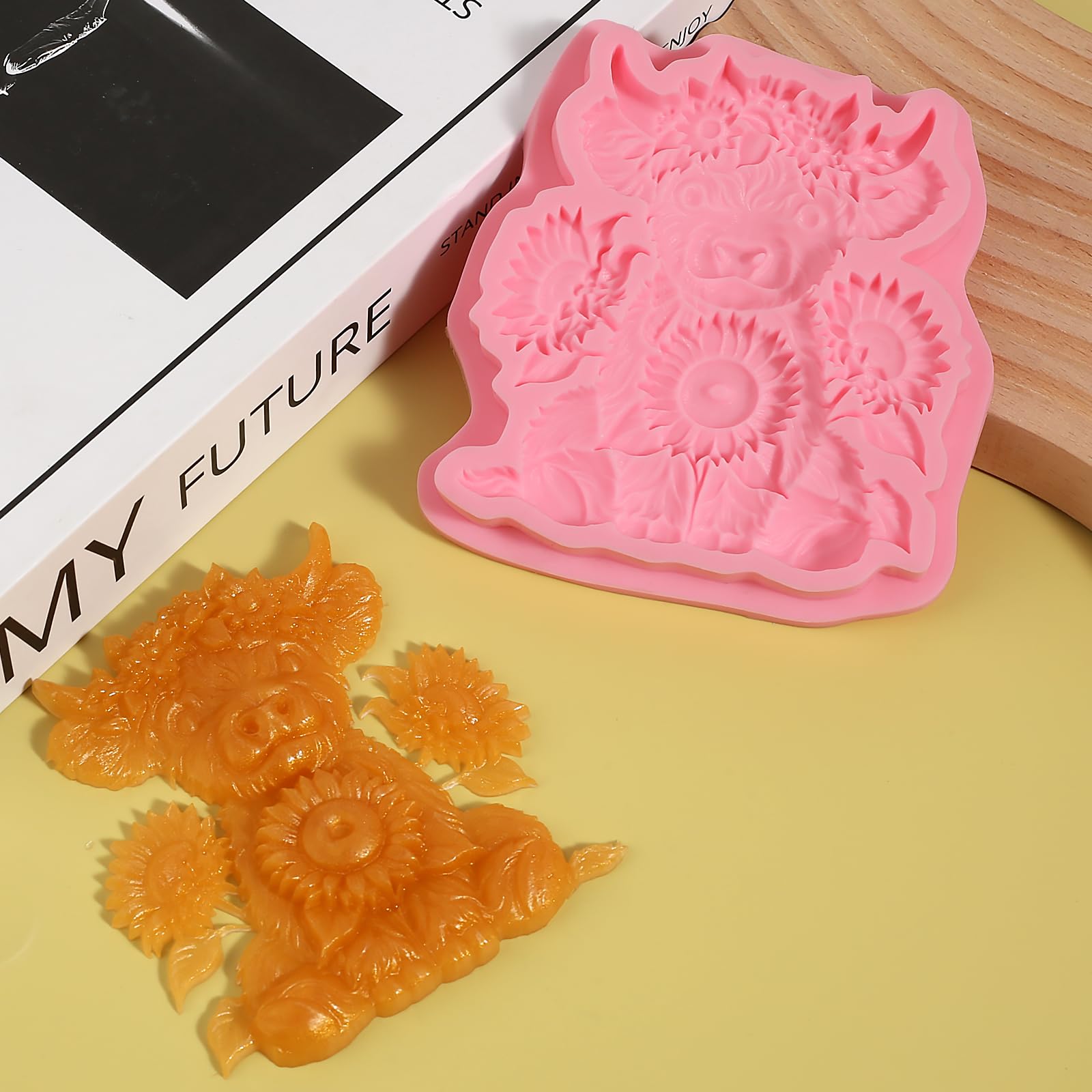 Moule En Silicone 3D Vache Des Highlands - Pour Bougies, Savon, Résine - Dimensions 8,5 X 7,1 Cm