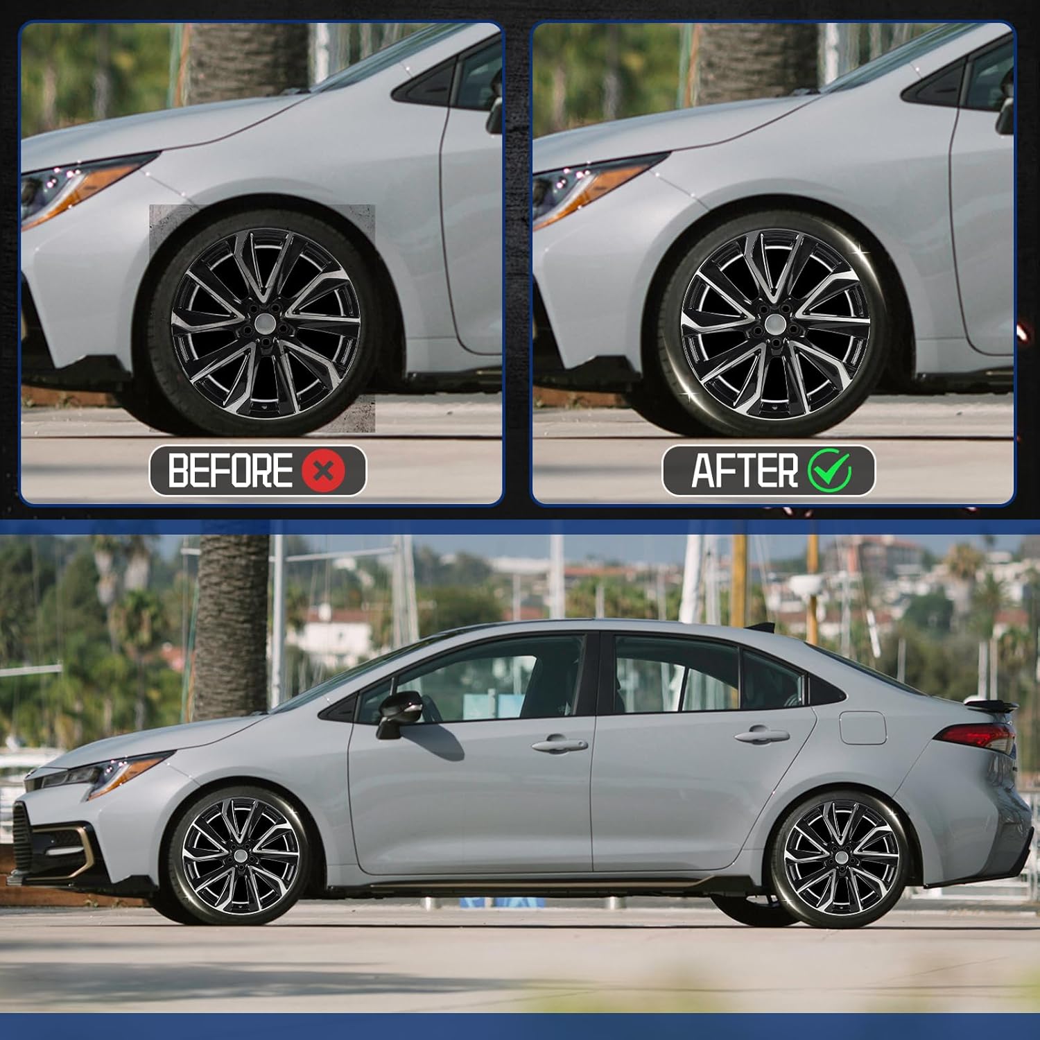 New Replacement Rim 18"x8" Premium Charcoal Grey Aluminum Alloy Wheel Rims Fit for 2019 2020 2021 Toyota Corolla, Direct Fit and OE Stock Specs