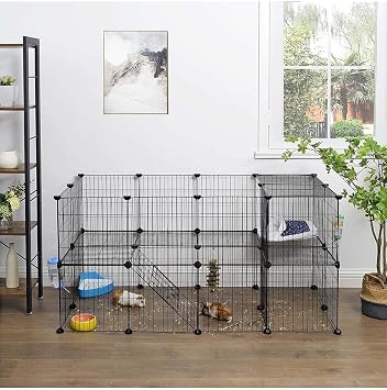 36 Panel Evcil Küçük Hayvan Kedi Köpek Kuş Evi Kafesi Oyun Parkı Portatif Taşınabilir Metal Tel