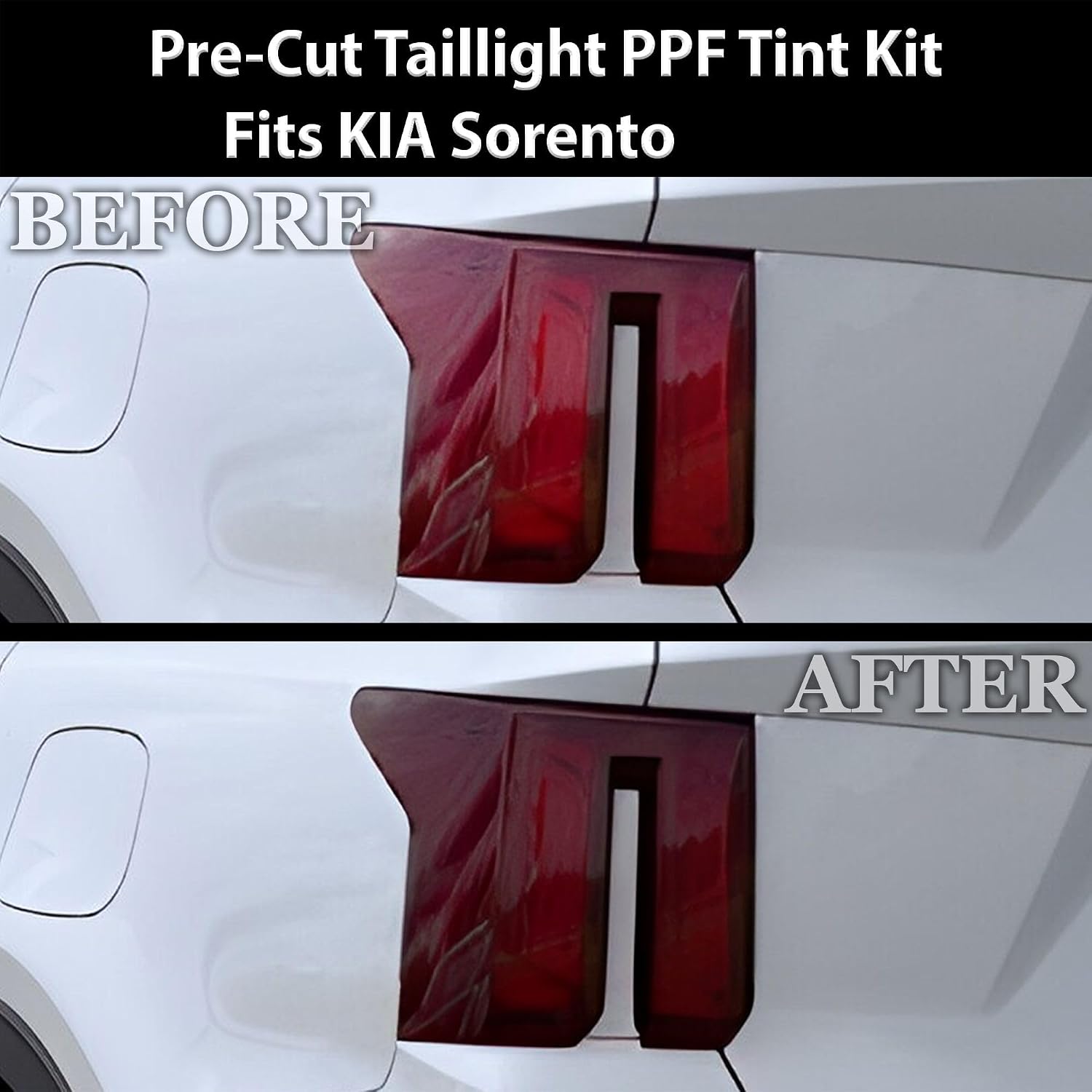 BOGAR TECH DESIGNS Full Headlight Taillight Tint Kit Compatible with Kia Sorento 2024-2026, Light Smoke