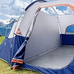 CAMPROS CP Tent 9-10 Person Camping Tents, 2 Room Water Resistant Family Tent with Top Rainfly, 4 Large Mesh Windows, Double Layer, Easy Set Up, Portable with Carry Bag